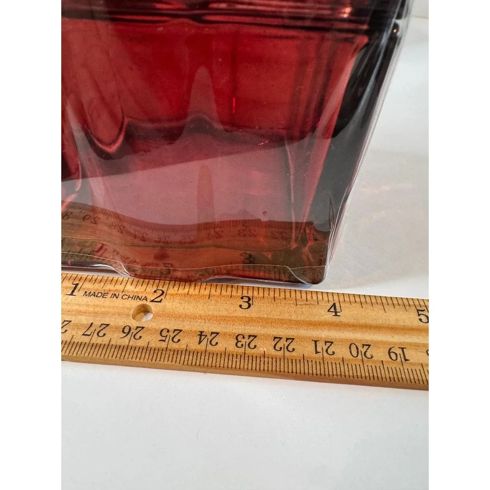 Ashland Ruby Red Glass Gift Box Trinket Box Gold Bow Christmas Holiday Decor New - Picture 8 of 9
